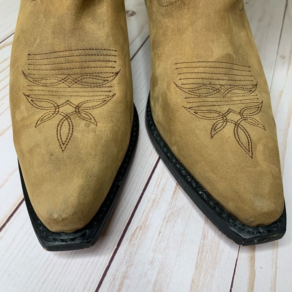 Masterson Suede Womens Cowboy Boot Mid Calf Stitched Detail Leather Size 7 - Picture 6 of 11